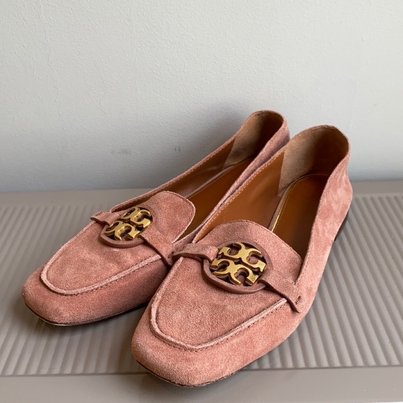 Tory Burch Shoes - TORY BURCH Miller Pink Suede Leather Loafer Sz 8M